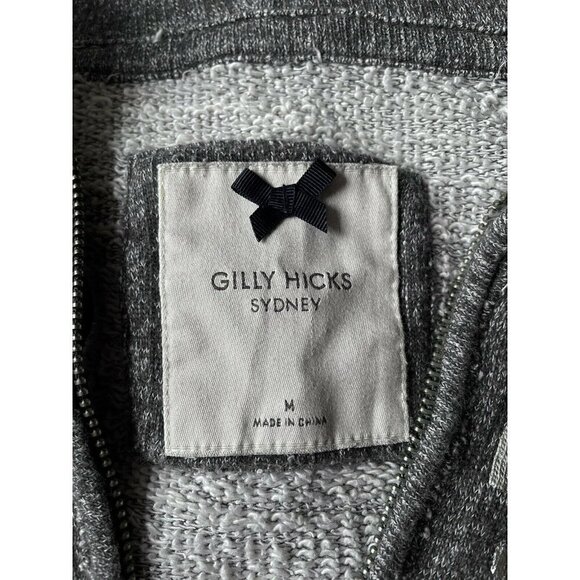 Gilly Hicks Gray Zip Up Hoodie Women Size Medium Long Sleeve Sweatshirt - Picture 7 of 9